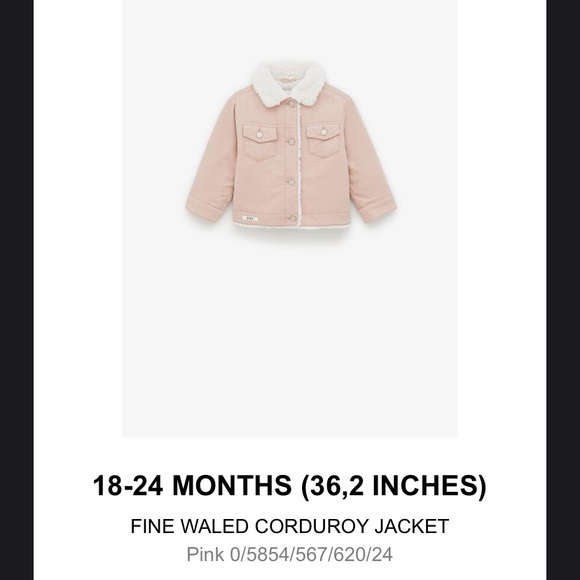 SOLD - Zara Girls Corduroy Jacket - Picture 6 of 6